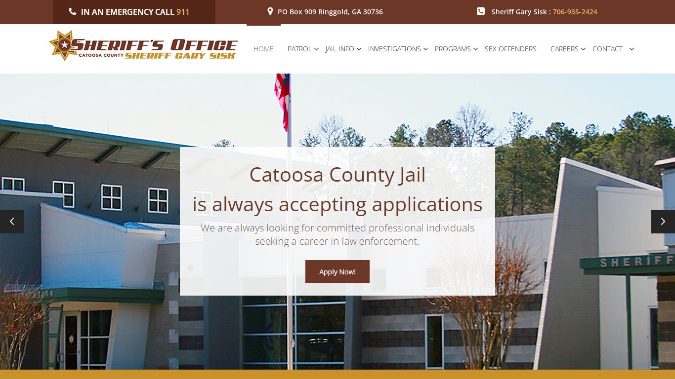 Catoosa County Sheriff's Office | Sheriff Gary Sisk